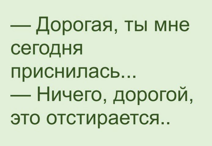 Дорогая ты мне сег0дня приснилась Ничего дорогой это отстирается