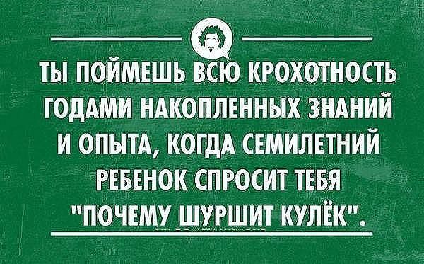 ты поймешь всю крохотность ГОДАМИ ндкозплтнных зндний и ОПЫТА когдА имплнний РЕБЕНОК спросит тнвя почтмушугшш куліёк