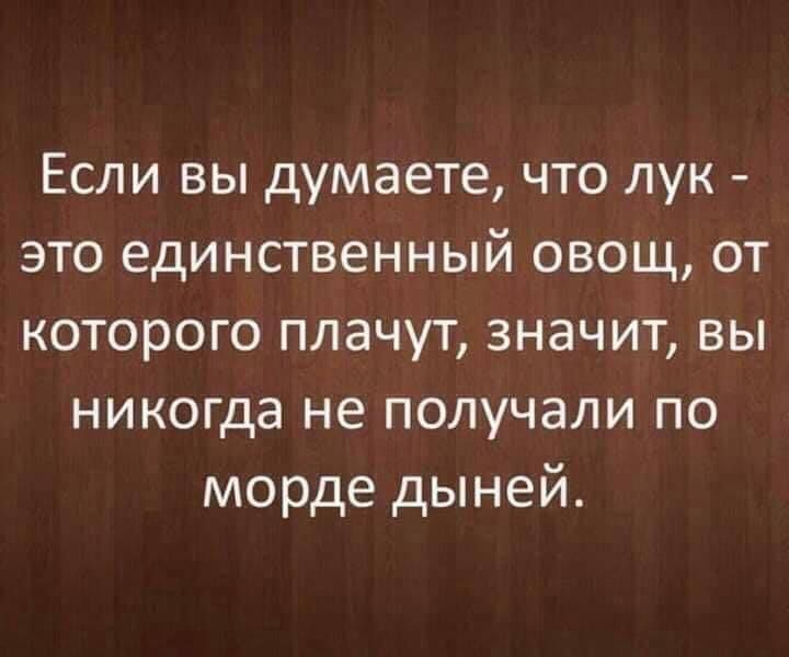 Если вы думаете что лук это единственный овощ от которого плачут значит вы никогда не получали по морде дыней