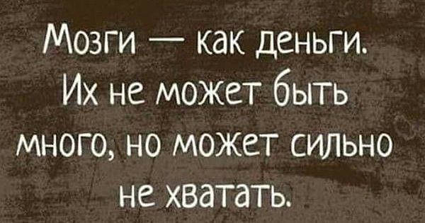 Мозги как деньги Их не может быть много но может сильно не хватать