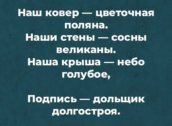 Наш ковер цветочная поляна Наши стены сосны великаны Наша крыша небо голубое подпись дОЛЬЩИК дОЛГОСТРОЯ