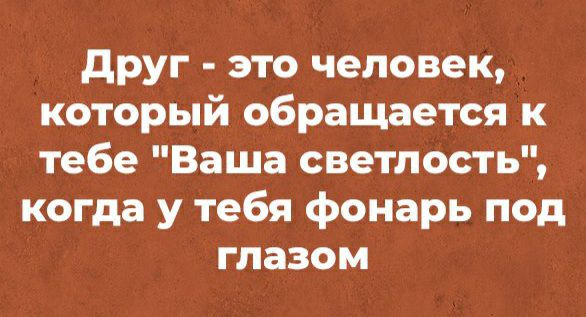 друг это человек который обращается к тебе Ваша светлость когда у тебя фонарь под глазом