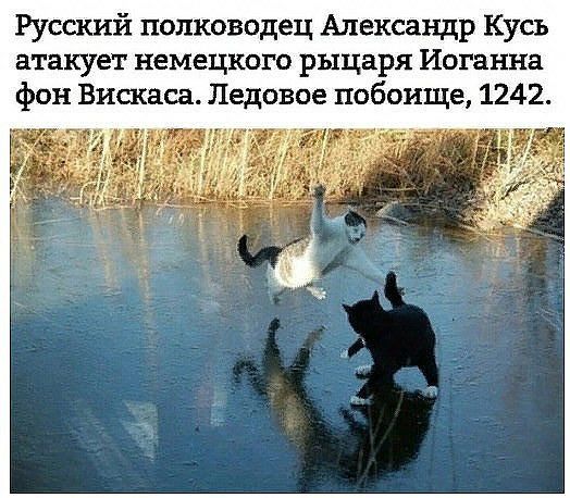 Русский полководец александр кусь атакует немецкого рыцаря иоганна фон вискаса. Ледовое побоище, 1242. Л, а 1е