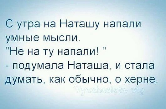 С утра на Наташу напали умные мысли Не на ту напали подумала Наташа и стала думать как обычно о херне