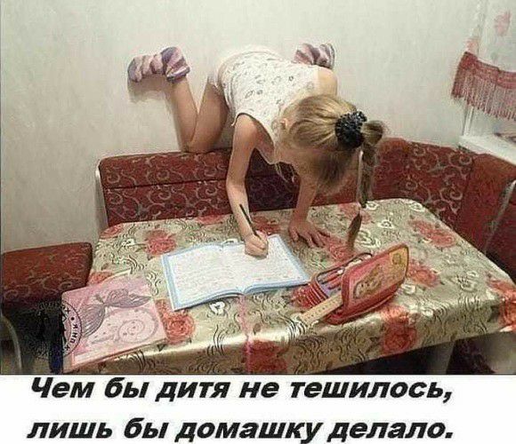 Чем бы дитя не тешилось лишь бы домашку делало