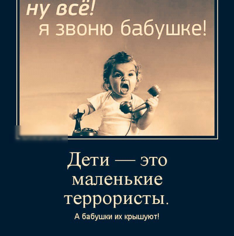 Дети это маленькие террористы А бабушки их крышуют