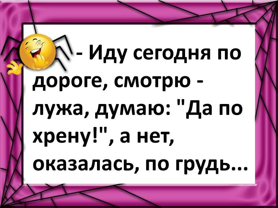 Ё Иду сегодня по дороге смотрю лужа думаю да по хрену а нет
