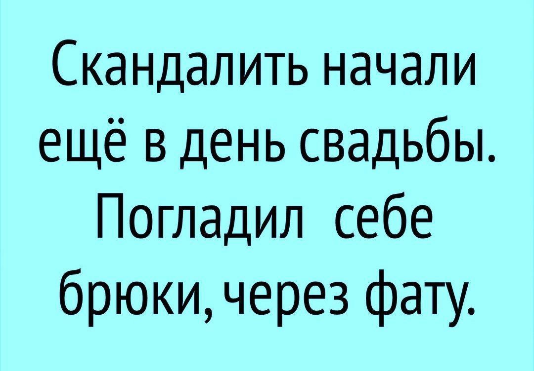 Скандалить начали ещё в день свадьбы Погладил себе брюки через фату