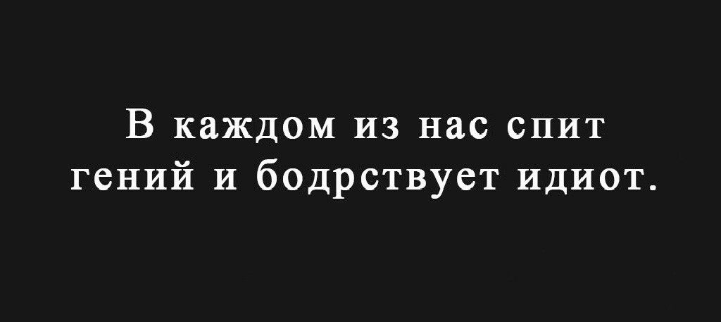 В каждом из нас спит гений и бодрствует идиот