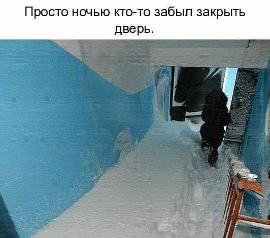 Просто ночью ктото забыл закрыть дверь.  О