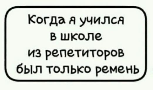 Когда я учился в школе из репетиторов был только ремень