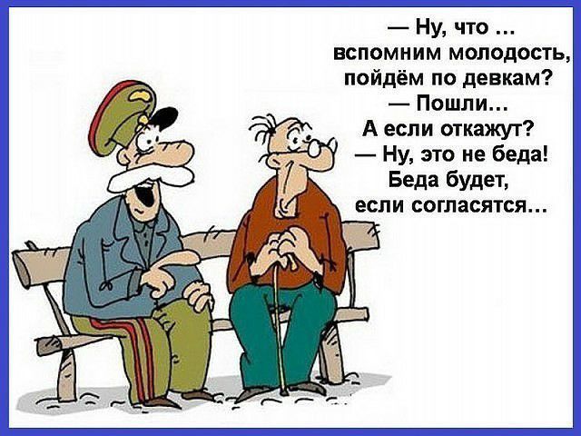 вспомним молодость пойдём по девкам Пошли А если откажут Ну это не беда Беда будет если согласятся Ну что