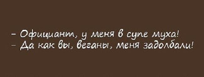 Официант у меня в супе муха