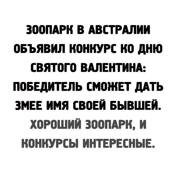 ЗООПАРН В АВСТРАЛИИ ОБЪЯВИЛ НОННУРС НО дНЮ СВЯТОГО ВАЛЕНТИНА ПОБЕДИТЕЛЬ СМОЖЕТ дАТЬ ЗМЕЕ ИМЯ СВОЕИ БЫВШЕИ ХОРОШИЙ ЗООПАРН И НОННУРСЫ ИНТЕРЕСНЫЕ