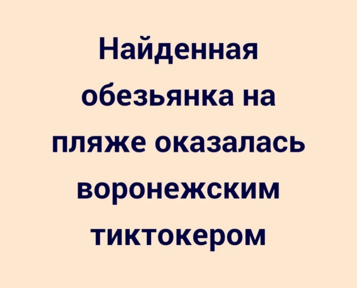Найденная обезьянка на пляже оказалась воронежским тиктокером