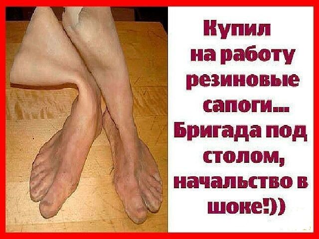 купил на работу резиновые сапоги Бригада под столом начальство в шоке