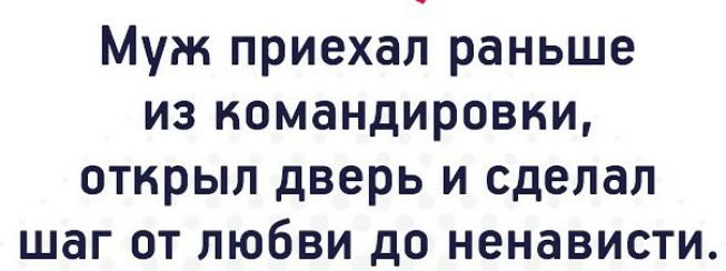 Муж приехал раньше из командировки открыл дверь и сделал шаг от любви до ненависти