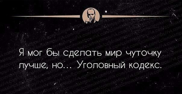 Я мог бы сделать мир чутбчку пучше но Уголовный кодекс