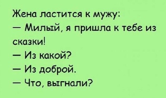 Жена ластится к мужу Милый я пришла к тебе из сказки Из какой Из доброй Что выгнали
