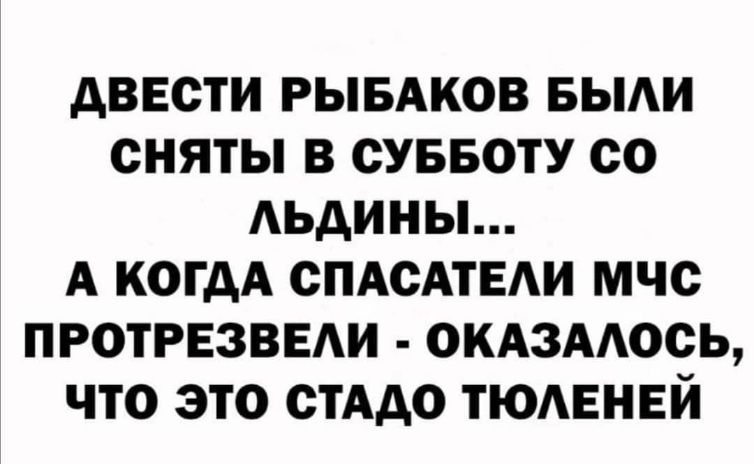 двести РЫБАКОВ БЫАИ сняты в суввоту со Аьдины А когдА СПАСАТЕАИ мчс протрезввди ОКАЗААОСЬ что это стАдо тюманвй