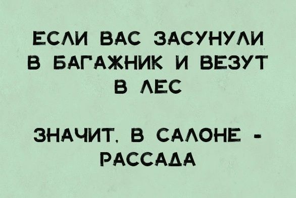 ЕСАИ ВАС ЗАСУНУАИ В БАГАЖНИК И БЕЗУТ В АЕС ЗНАЧИТ В СААОНЕ РАССААА