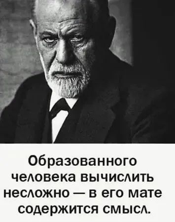 Образованного человека вычислить несложно в его мате содержится смысл