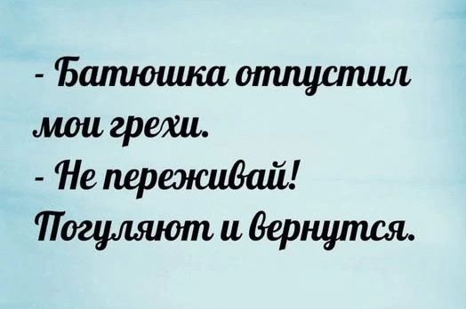 Батюшка отлустил мои грели Не переживай Погуляют и вернутся