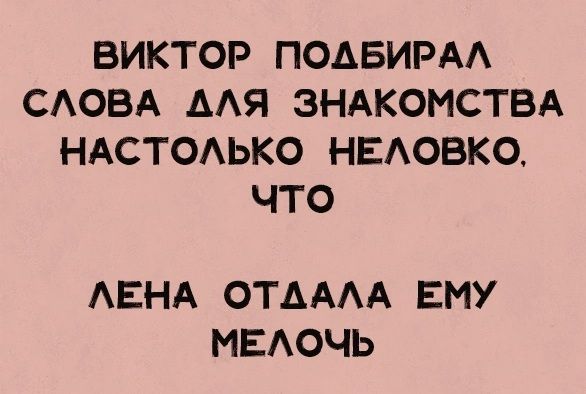 ВИКТОР ПОДБИРАЛ СЛОВА ДЛЯ ЗНАКОМСТВА НАСТОЛЬКО НЕЛОВКО, ЧТО ЛЕНА ОТДАЛА ЕМУ МЕЛОЧЬ