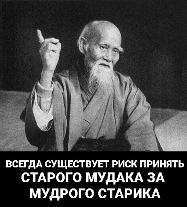 ВСЕГДА СУЩЕСТВУЕТ РИСК ПРИНЯТЬ СТАРОГО МУДАКА ЗА МУДРОГО СТАРИКА