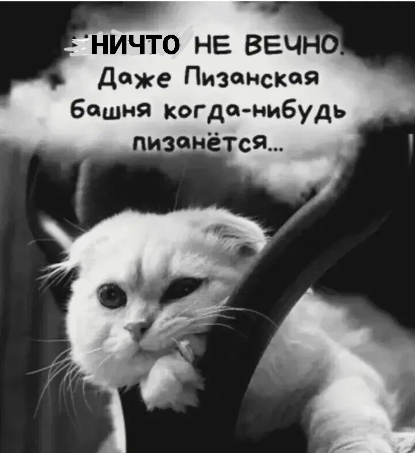 НИЧТО НЕ ВЕЧНО.
Даже Пизанская башня когда-нибудь пизанётся…