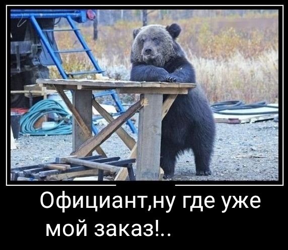 Официантну где уже мой заказ