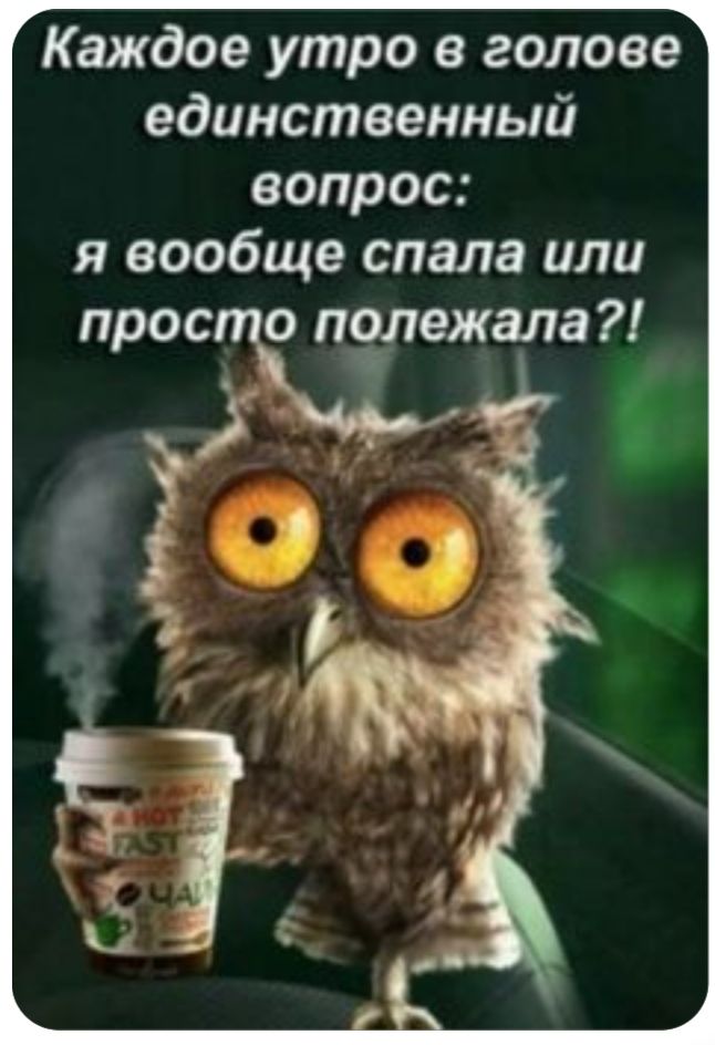 Каждое утро в голове единственный вопрос я вообще спала или прос о полежала