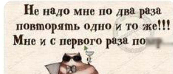 Не надо мне по два раза повторять Одно и то же Мне и с пврв9го раза по