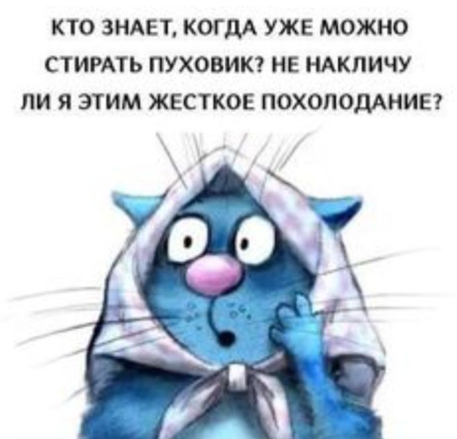 КТО ЗНАЕТ КОГ дА УЖЕ МОЖНО СТИРАТЬ ПУХОВИК НЕ НАКЛИЧУ ПИ Я ЭТИМ ЖЕСТКОЕ ПОХОЛОДАНИЕ