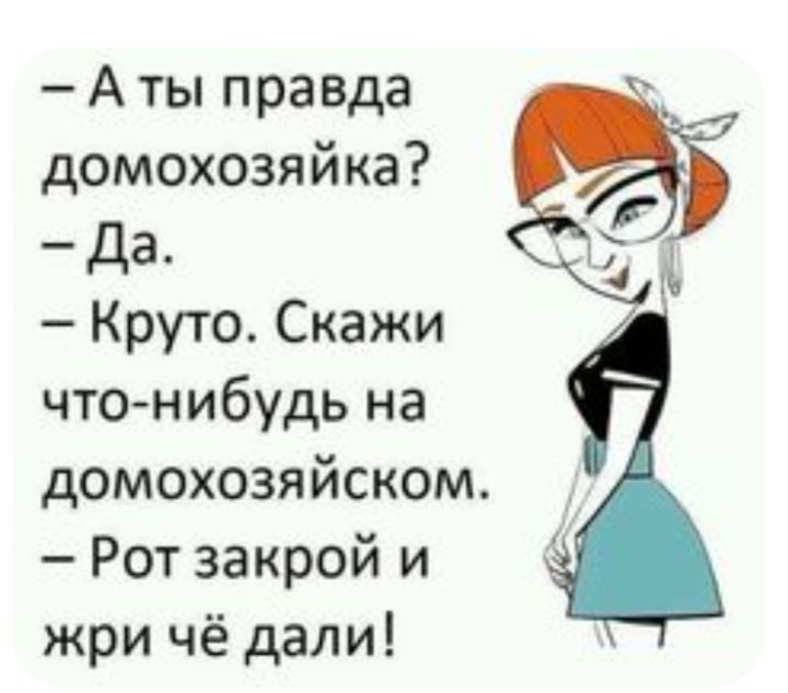 А ты правда домохозяйка да Круто Скажи что нибудь на домохозяйском Рот закрой и жри чё дали