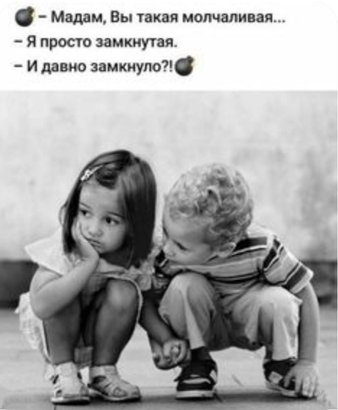 Мадам Вы такая молчаливая Я просто замкнутая И давно замкиупо