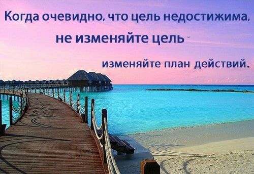 Когда очевидно что цель недостижима не изменяйте ЦЕПЬ изменяйте план действий