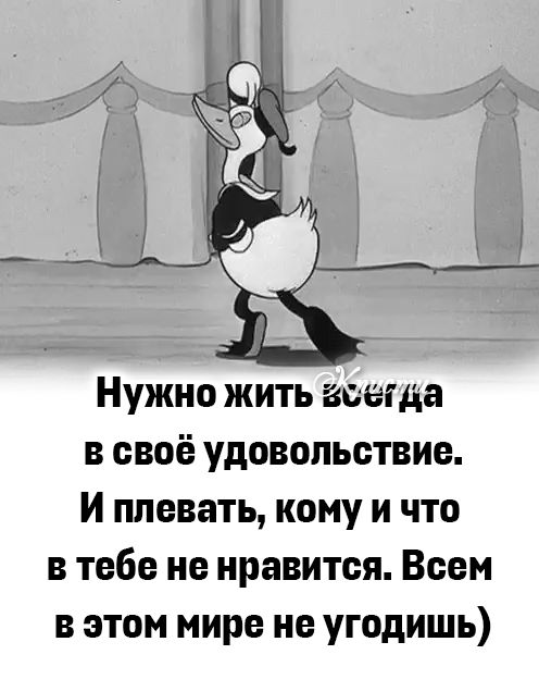 Нужно жить теща в своё удовольствие И плевать кому и что в тебе не нравится Всем в этом мире не угодишь