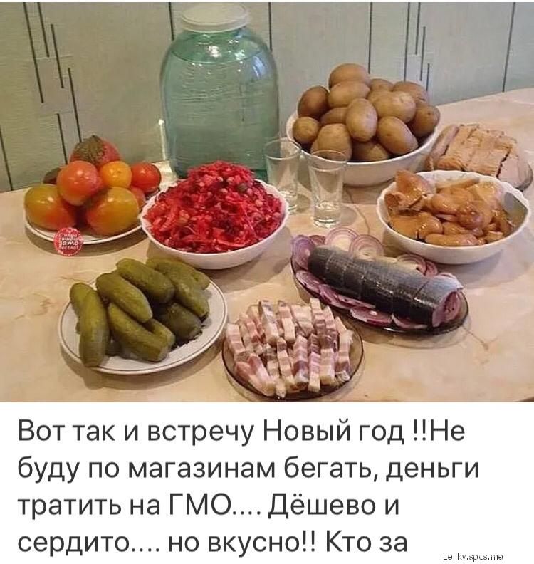 Вот так и встречу Новый год Не буду по магазинам бегать деньги тратить на ГМО Дёшево и сердито но вкусно Кто за