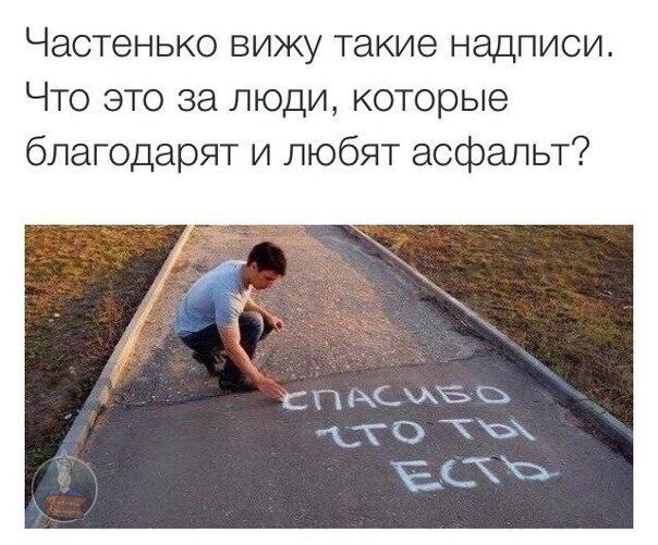 Частенько вижу такие надписи Что это за люди которые благодарят и любят асфальт СГНХСЧЁВ ТО ТЬ ЁСКЪ