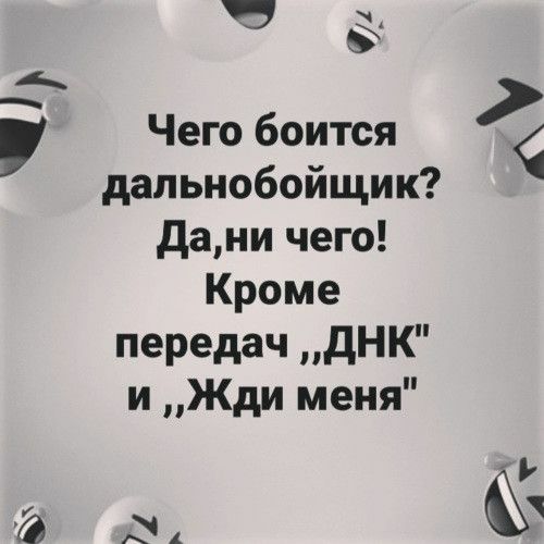 А Чего боится дальнобойщик дани чего Кроме передач дНК и Жди меня Р дм