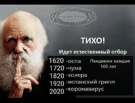 _ _ Идет вшепвенный отбор 1620 оспа пандемии каждые 1720 Чума 10 1820 _ера 1920 чиспанский грипп 2020 коронавирус