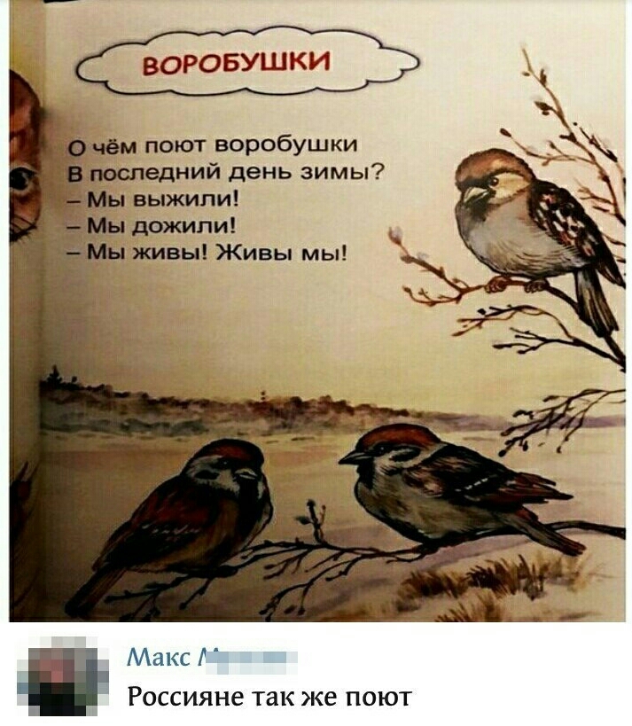 чём поют воробушки последний день зимы Мы выжили Мы дожили Мы живы Живы мы Макс Россияне так же поют