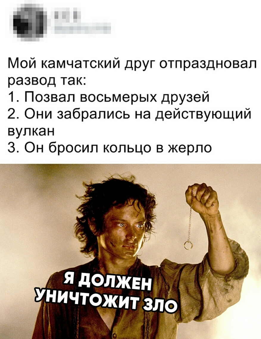 Мой камчатский друг отпраздновал развод так 1 Позвап восьмерых друзей 2 Они забрались на действующий вулкан 3 Он бросил кольцо в жерло