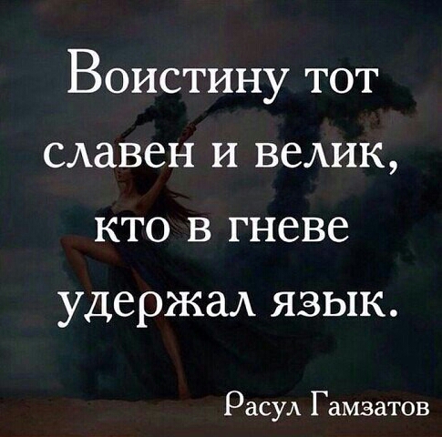 Воистину тот щиты и велик кто в гневе удержал язык Расул Гамзатов