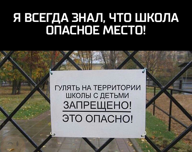 Я ВСЕГДА ЗНАЛ ЧТО ШКОЛА ОПАСНОЕ МЕСТО ГУЛЯТЬ НА ТЕРРИТОРИИ ШКОЛЫ С ДЕТЬМИ ЗАПРЕЩЕНО ЭТООПАСНО