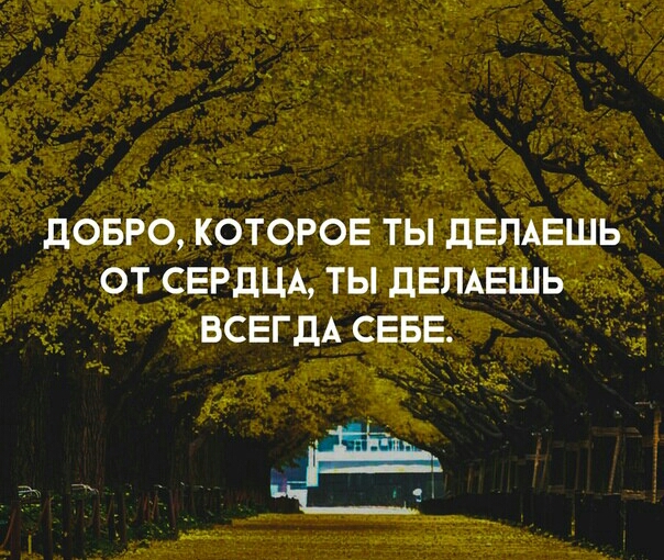 дОБРО КОТОРОЕ ТЫ дЕЛАЕЩЬ ОТ СЕРДЦА ТЫ дЕПАЕШЬ ВСЕГДА СЕБЕ