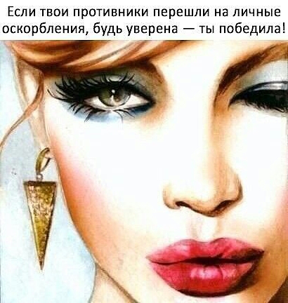 Если твои противники перешли на личные оскорбления будь уверена ты победила
