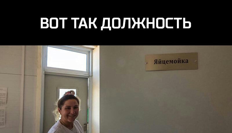 ВОТ ТАК ДОЛЖНОСТЬ Яйцемойка