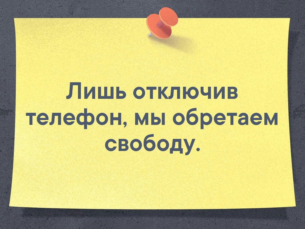 Лишь отключив телефон мы обретаем свободу